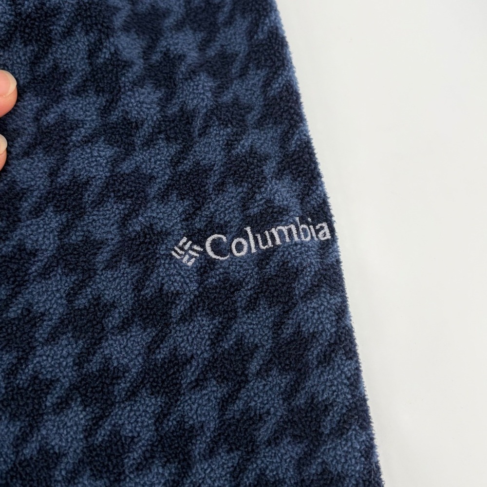 Columbia Womens 2X Fleece Quarter Zip Pullover Blue Houndstooth - Picture 6 of 9